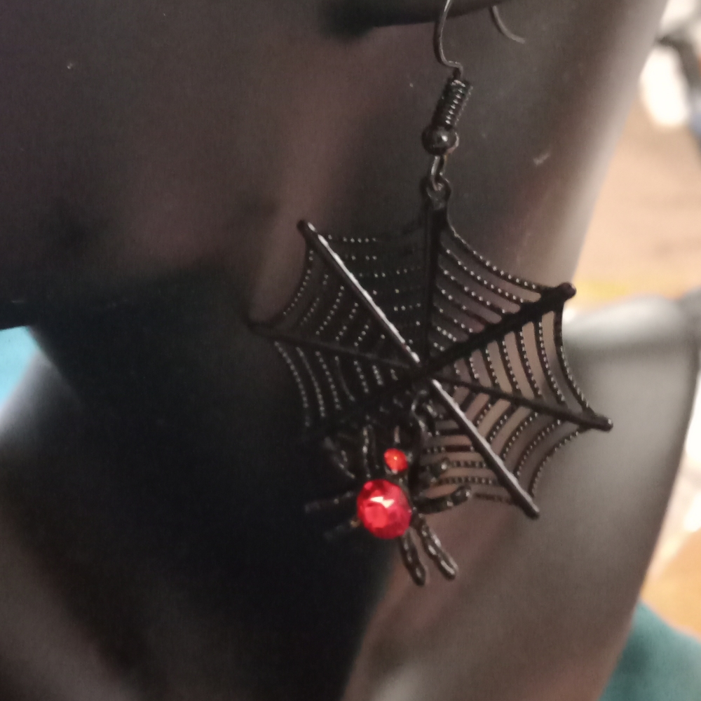 Spider Web With Black and Red Spider